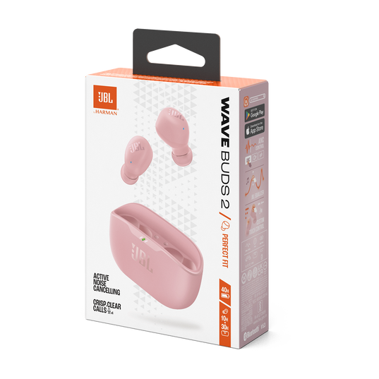 JBL Wave Buds 2 - Pink - True Wireless Noise Cancelling Earbuds - Detailshot 15
